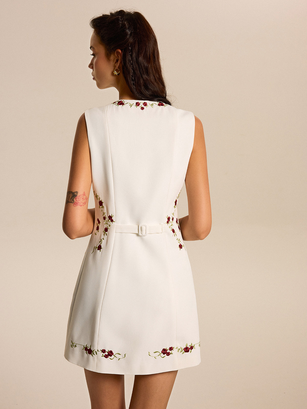 Embroidered Floral Mini Dress