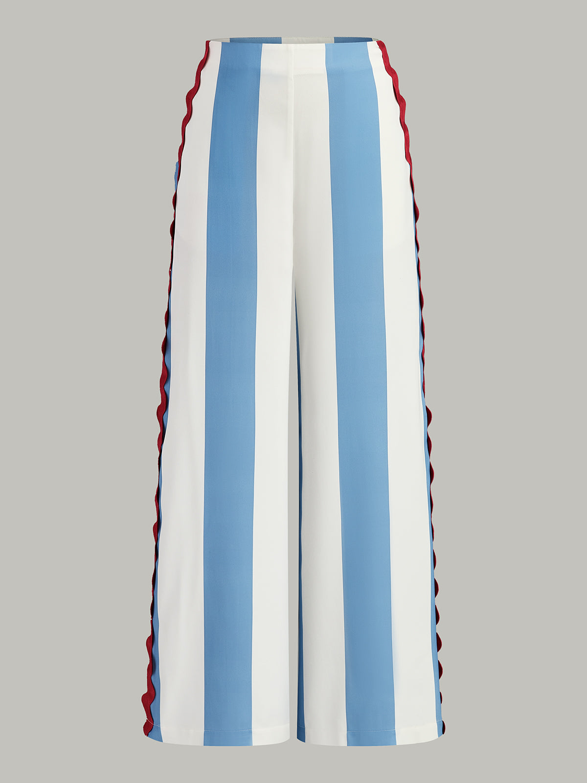 Striped Pocketed Pants with Ric-Rac Trim