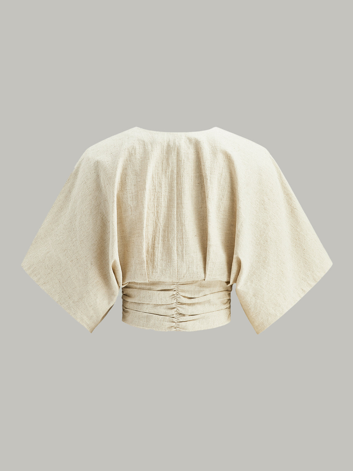 Cotton & Linen Kimono Sleeve Button Top