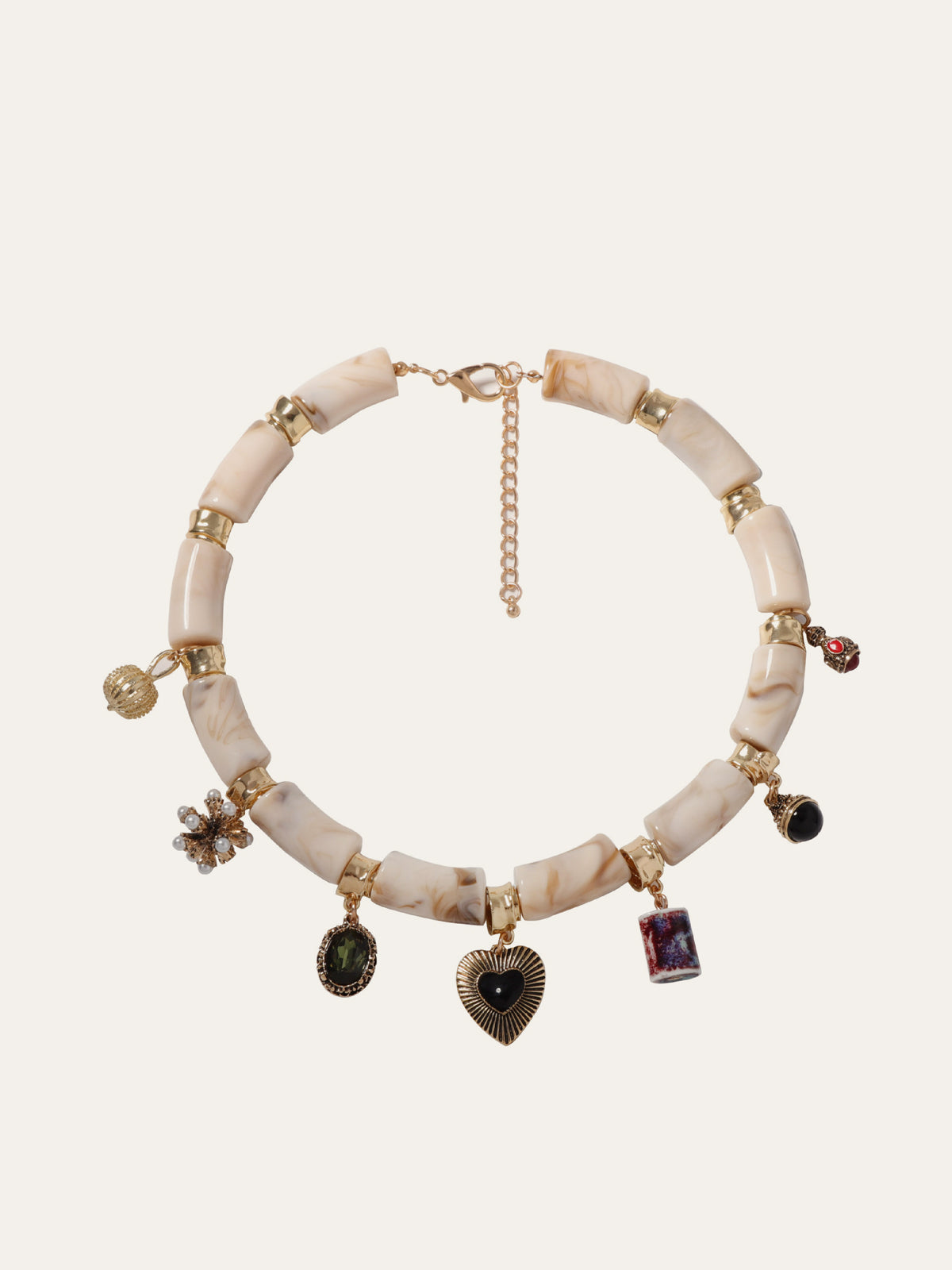 Charm Pendant Beaded Necklace