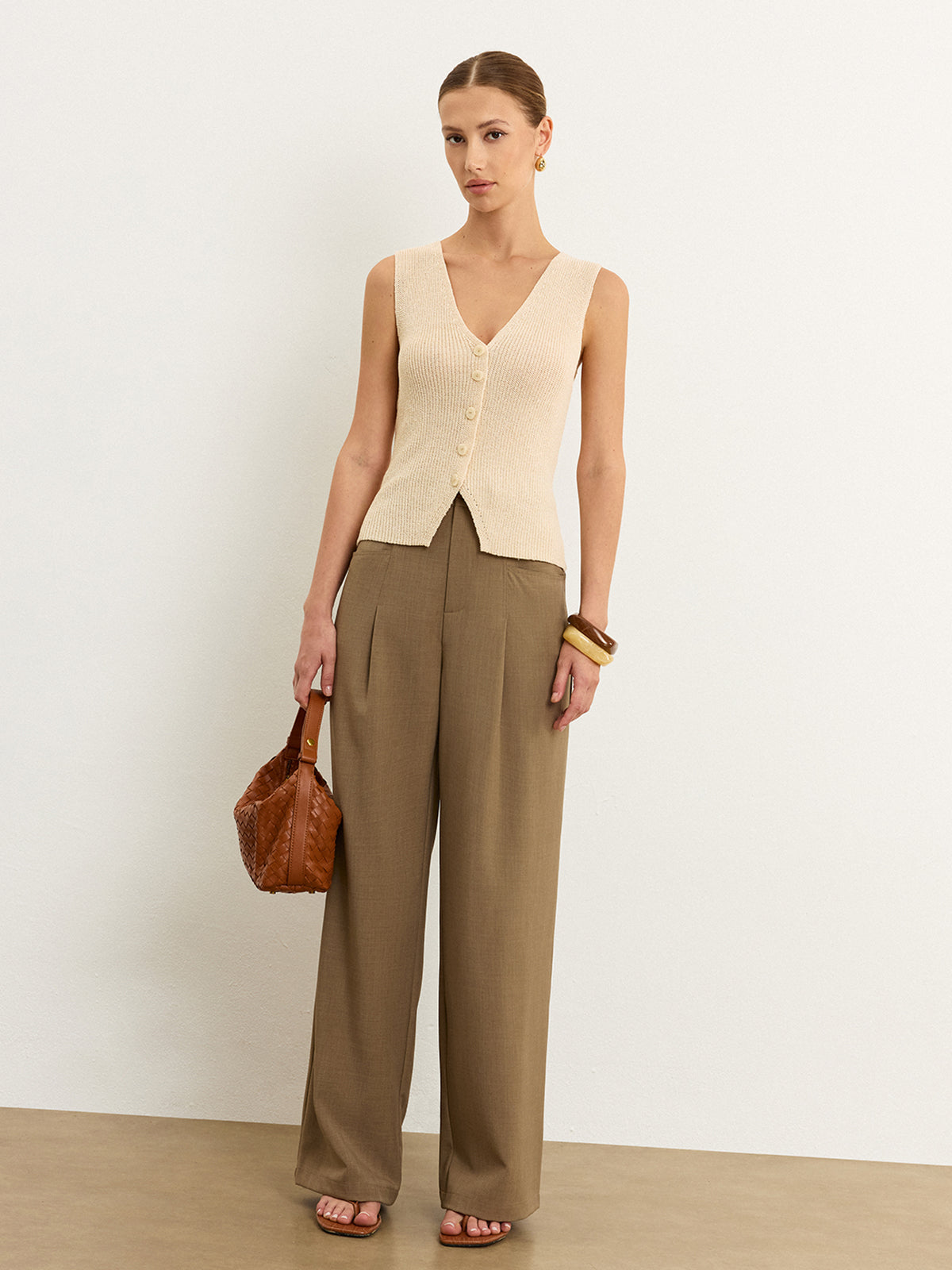 Knit Button-Front Vest