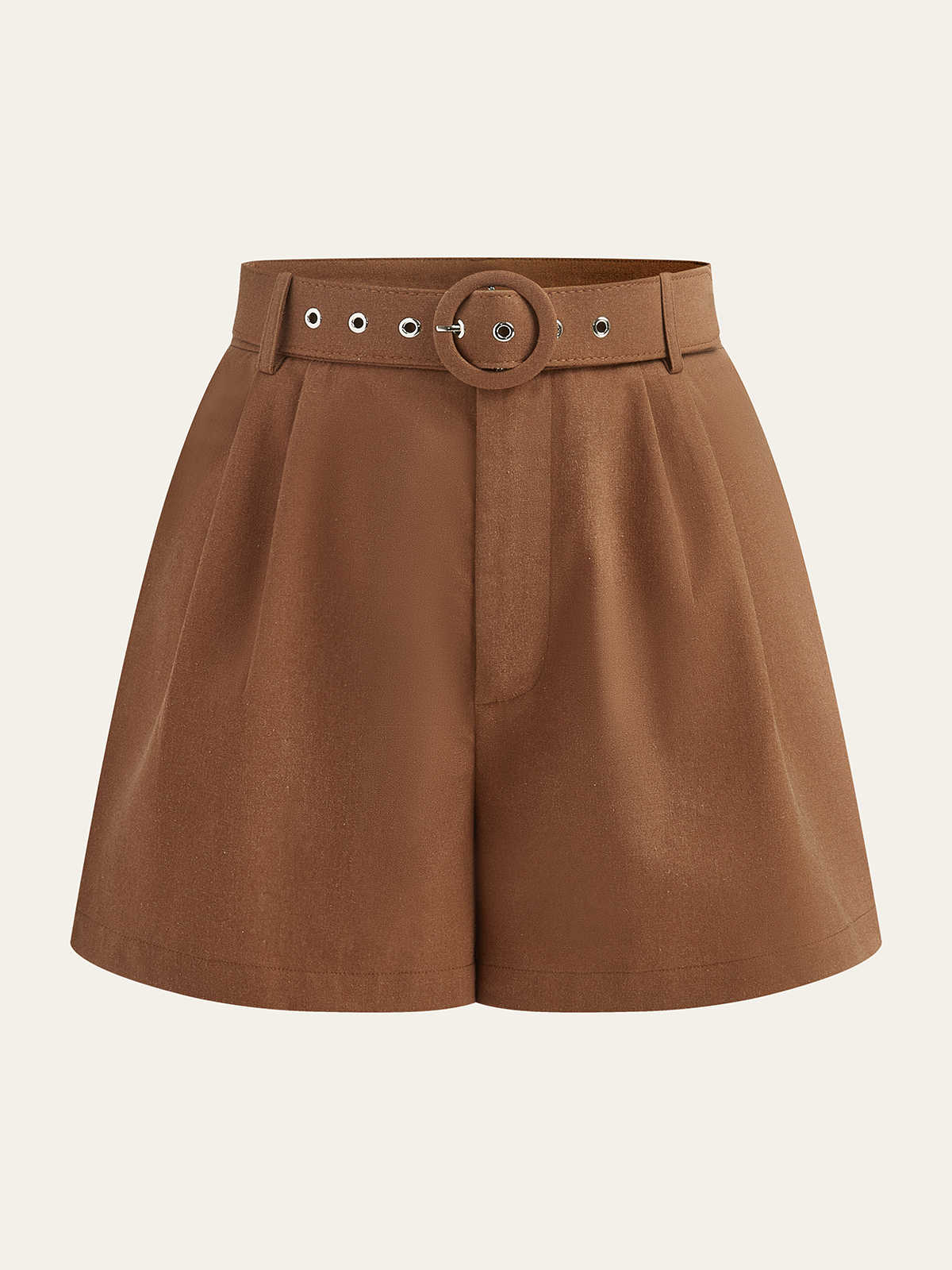Belted High-Waisted Shorts