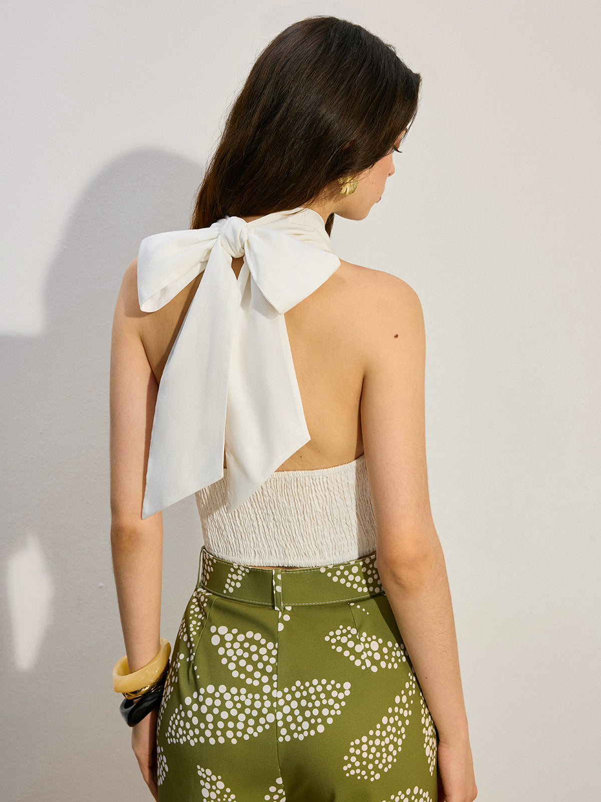 Cross Halter Cut-Out Tank Top