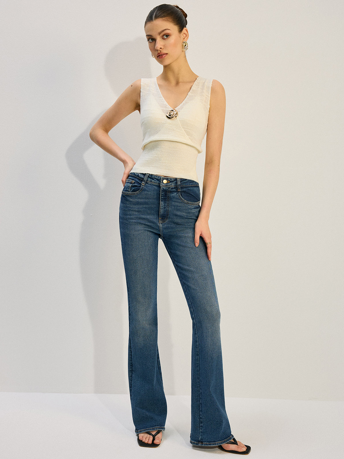 Metal Decor Knit Tank Top