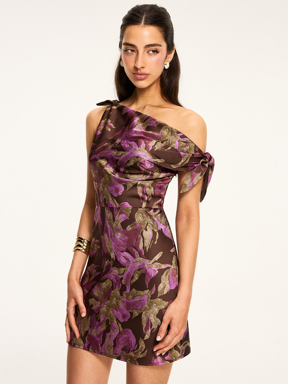 Floral Off-shoulder Mini Dress