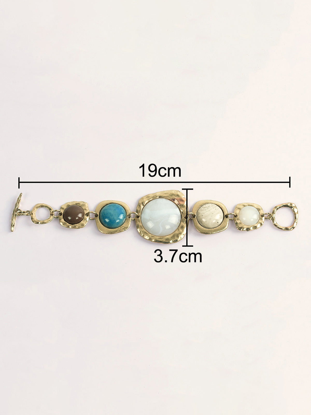 Statement Multi-Stone Golden Tone Bracelet