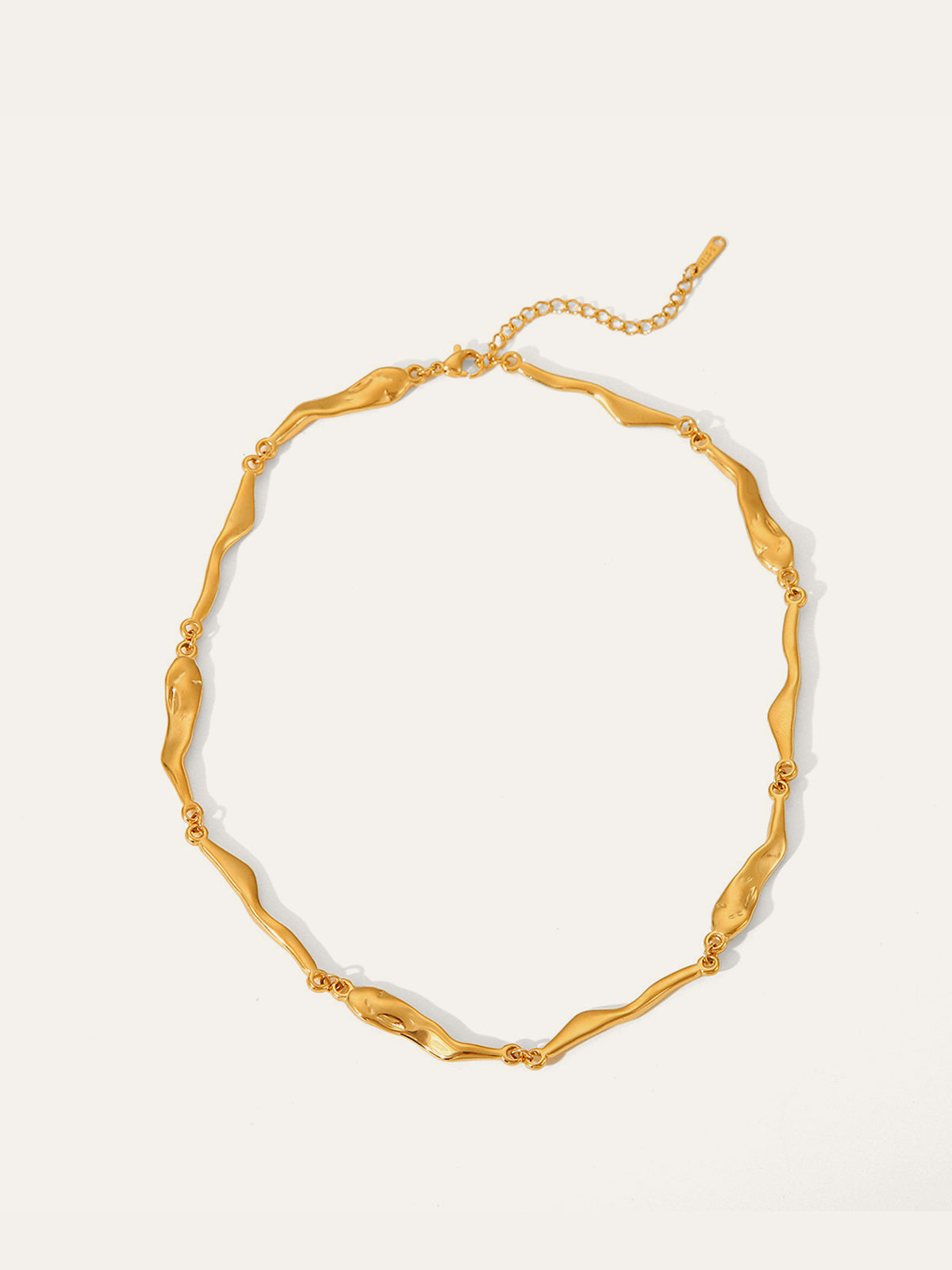 Golden Irregular Link Statement Necklace