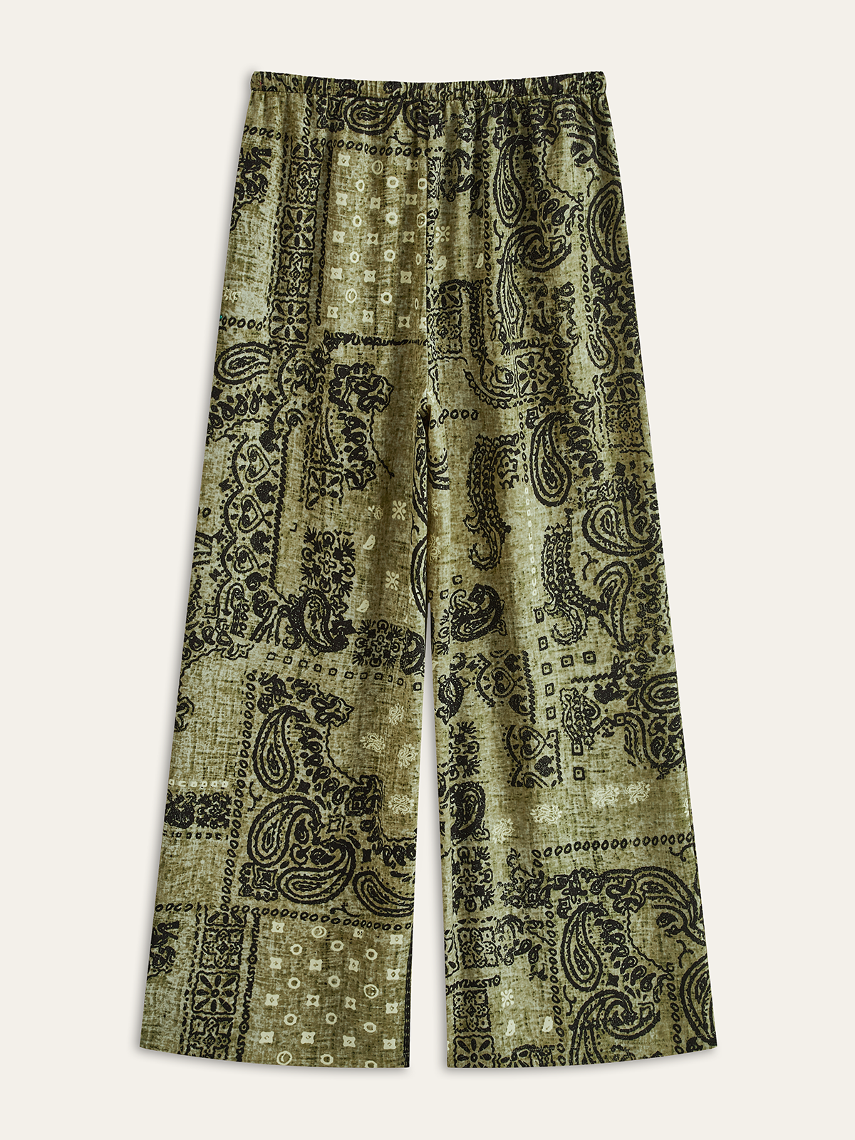 Paisley Print Wide-Leg Pants