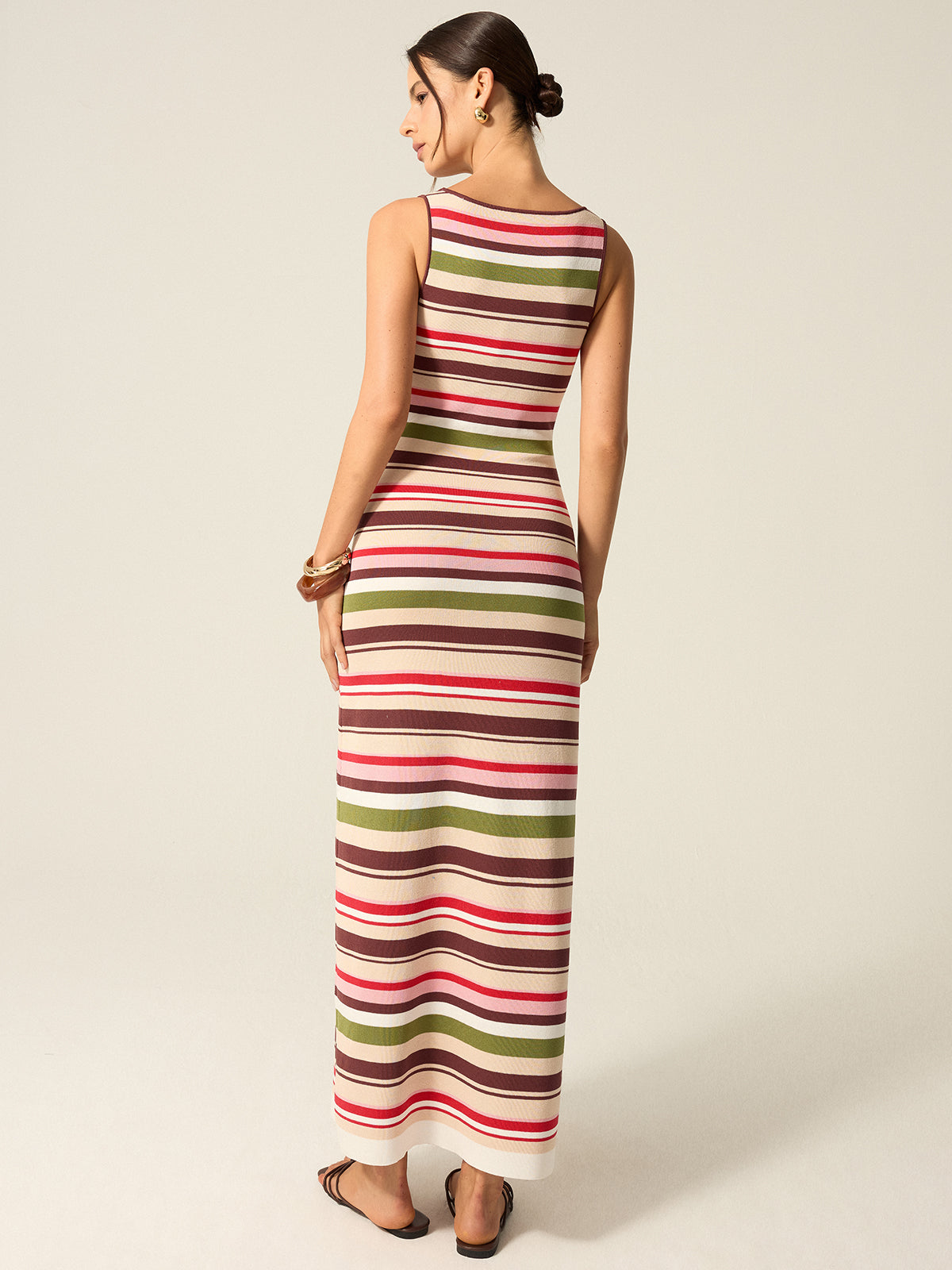 Color-Block Striped Maxi Dress