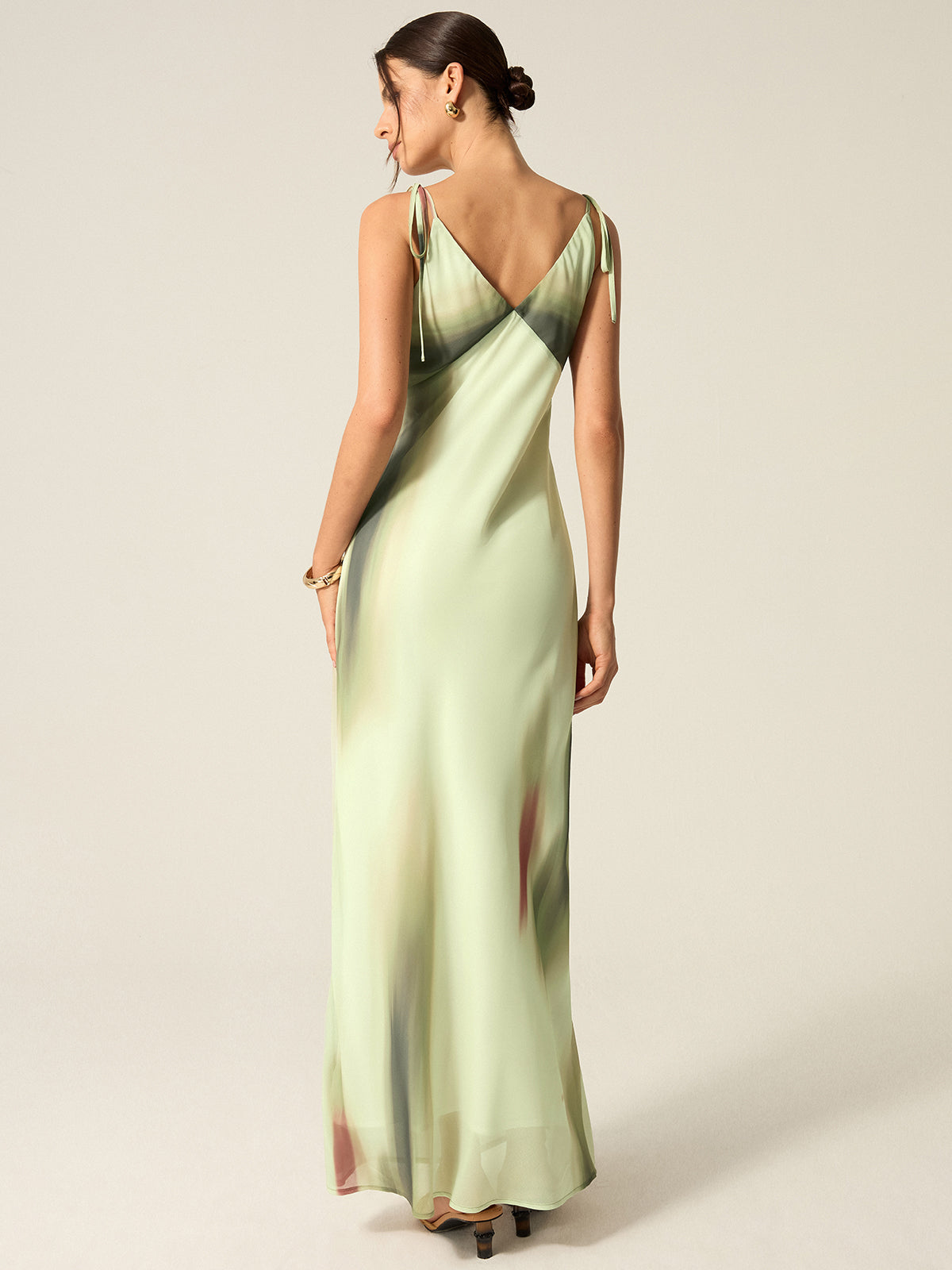 V-Neck Printed Maxi Dress