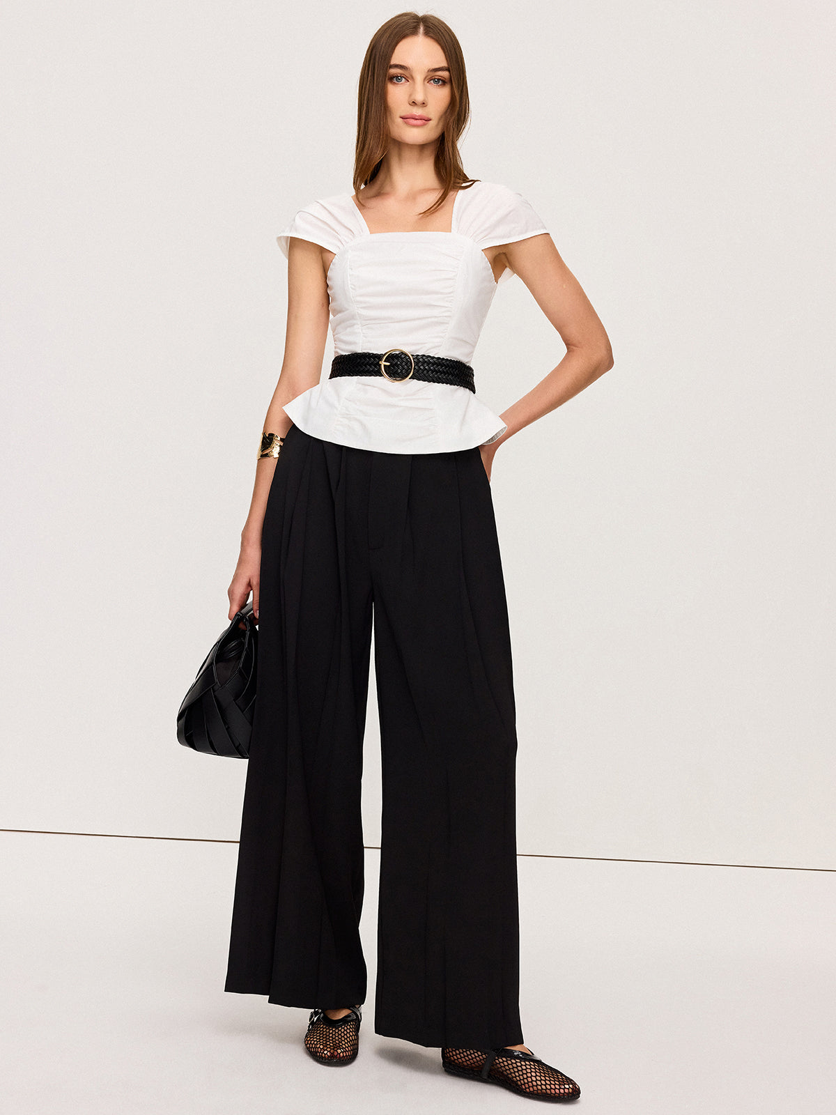 Belted Ruched Top