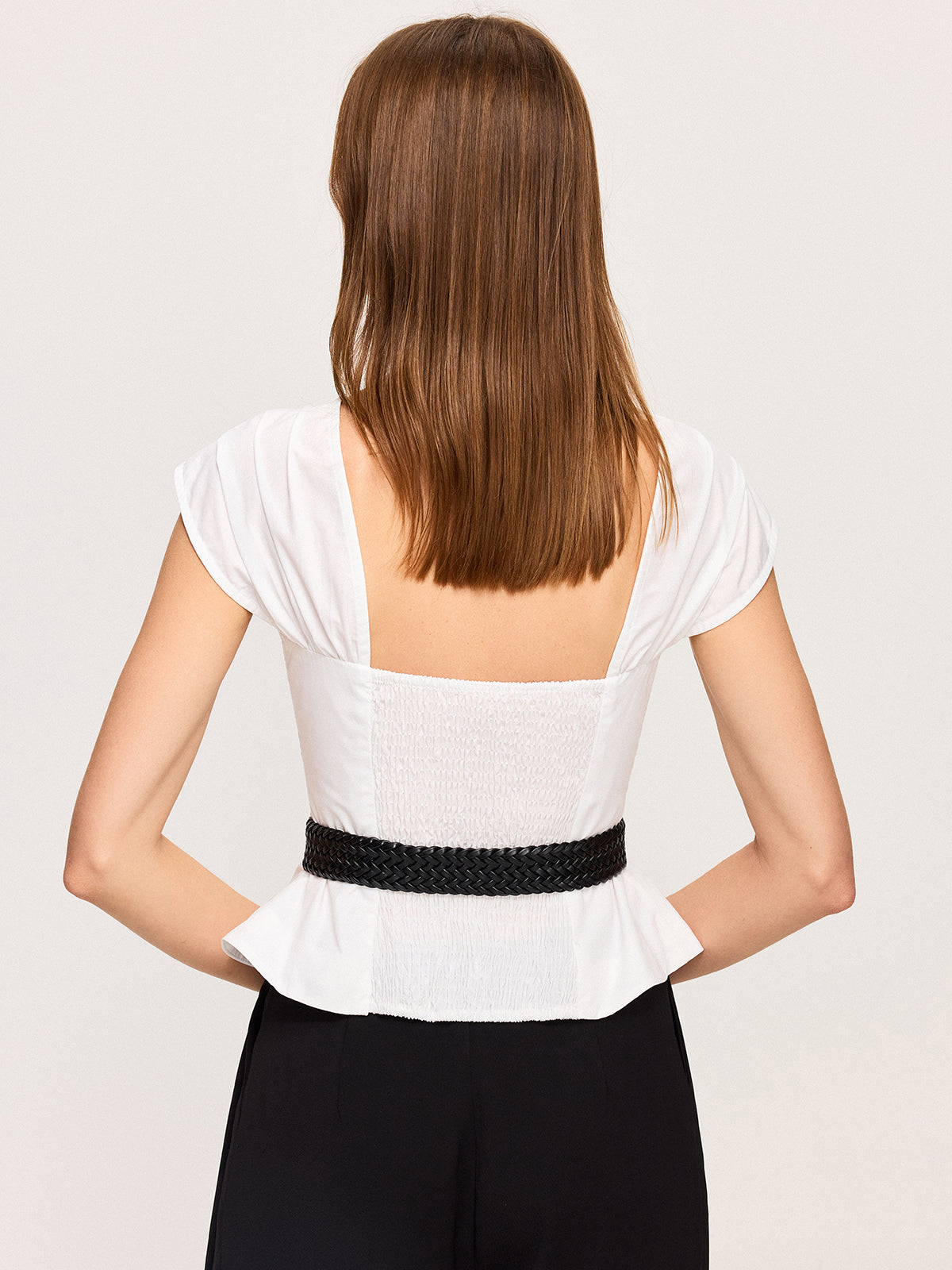 Belted Ruched Top