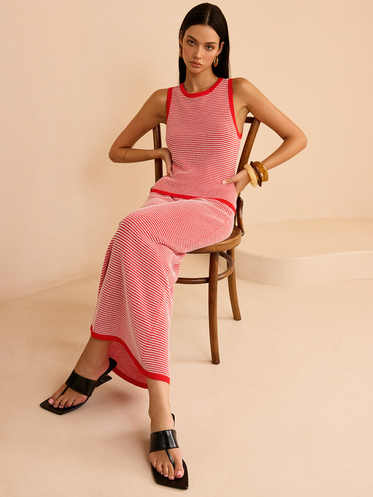 Striped Knit Sweater Co-ords Set