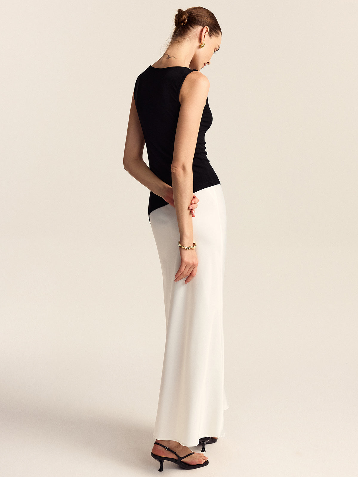 Satin Mermaid Midi Skirt