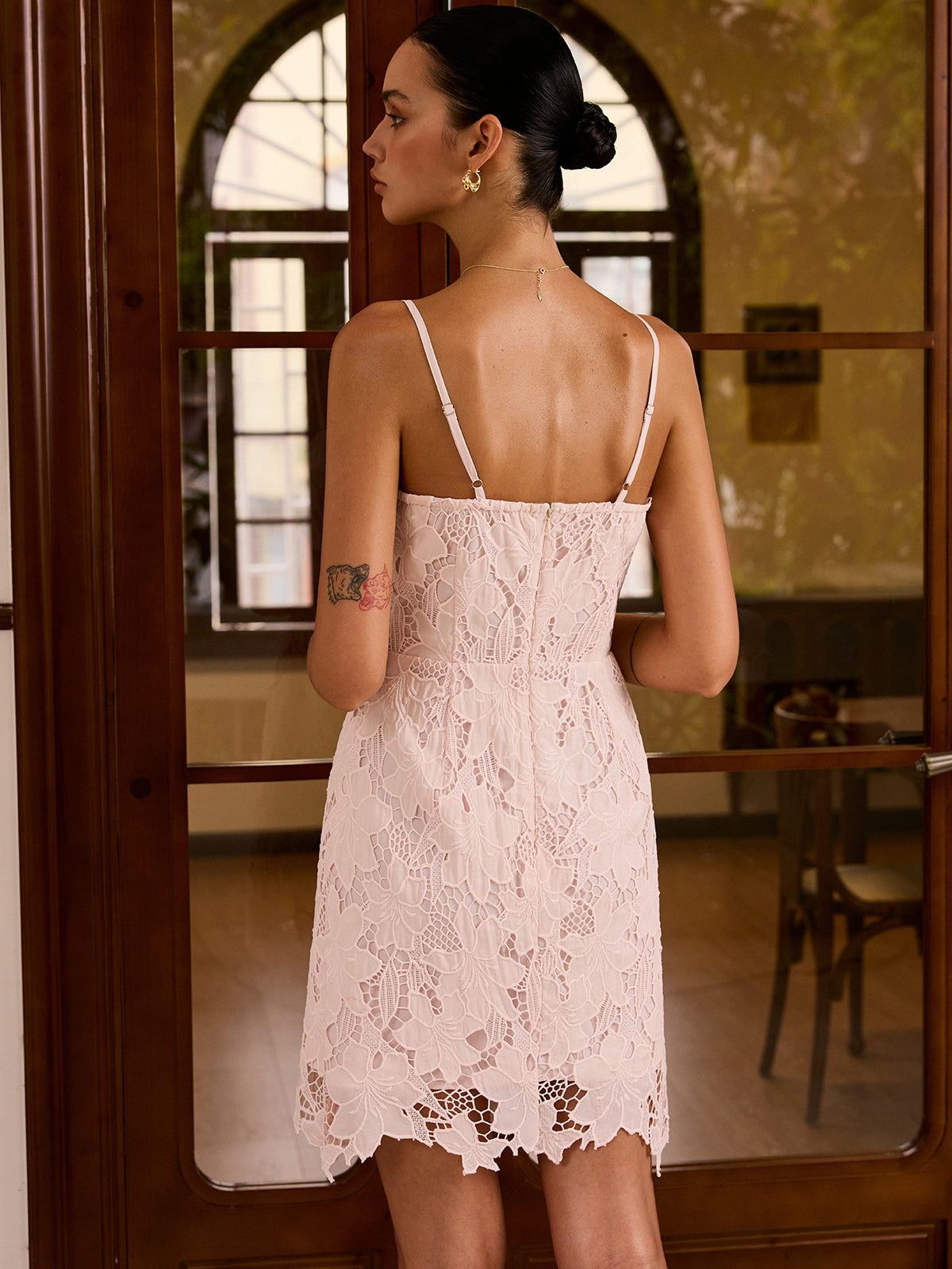 Lace Overlay Cami Dress