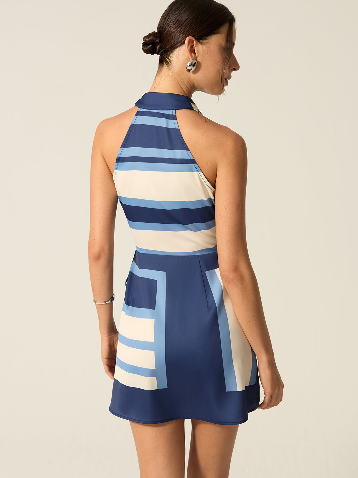 Striped Halter Mini Dress