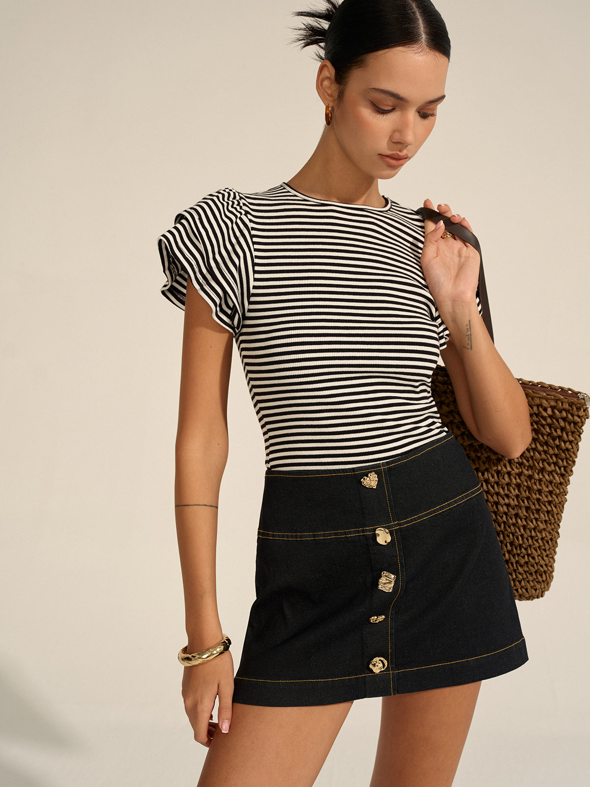 Striped Ribbed Top