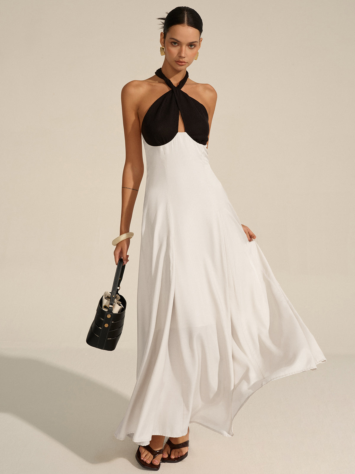 Halter Neck Cut-Out Maxi Dress
