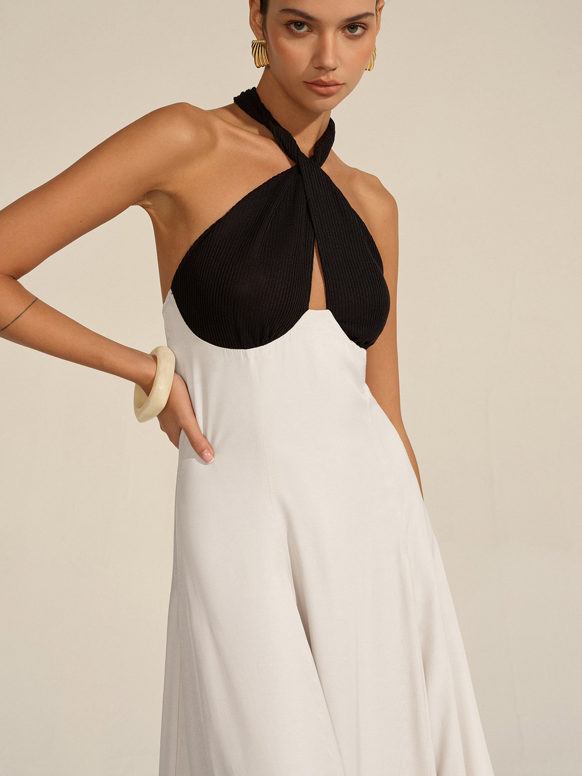 Halter Neck Cut-Out Maxi Dress