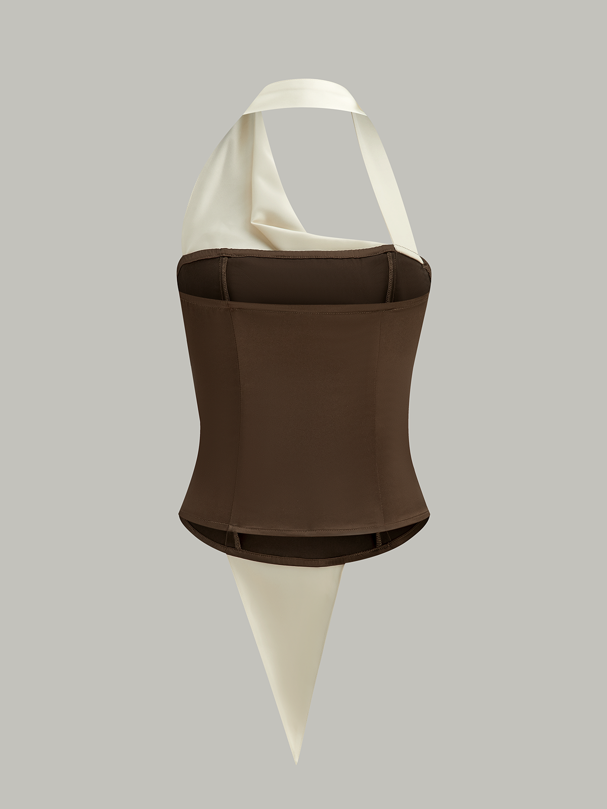 Asymmetrical Halter Top with Large Buttons