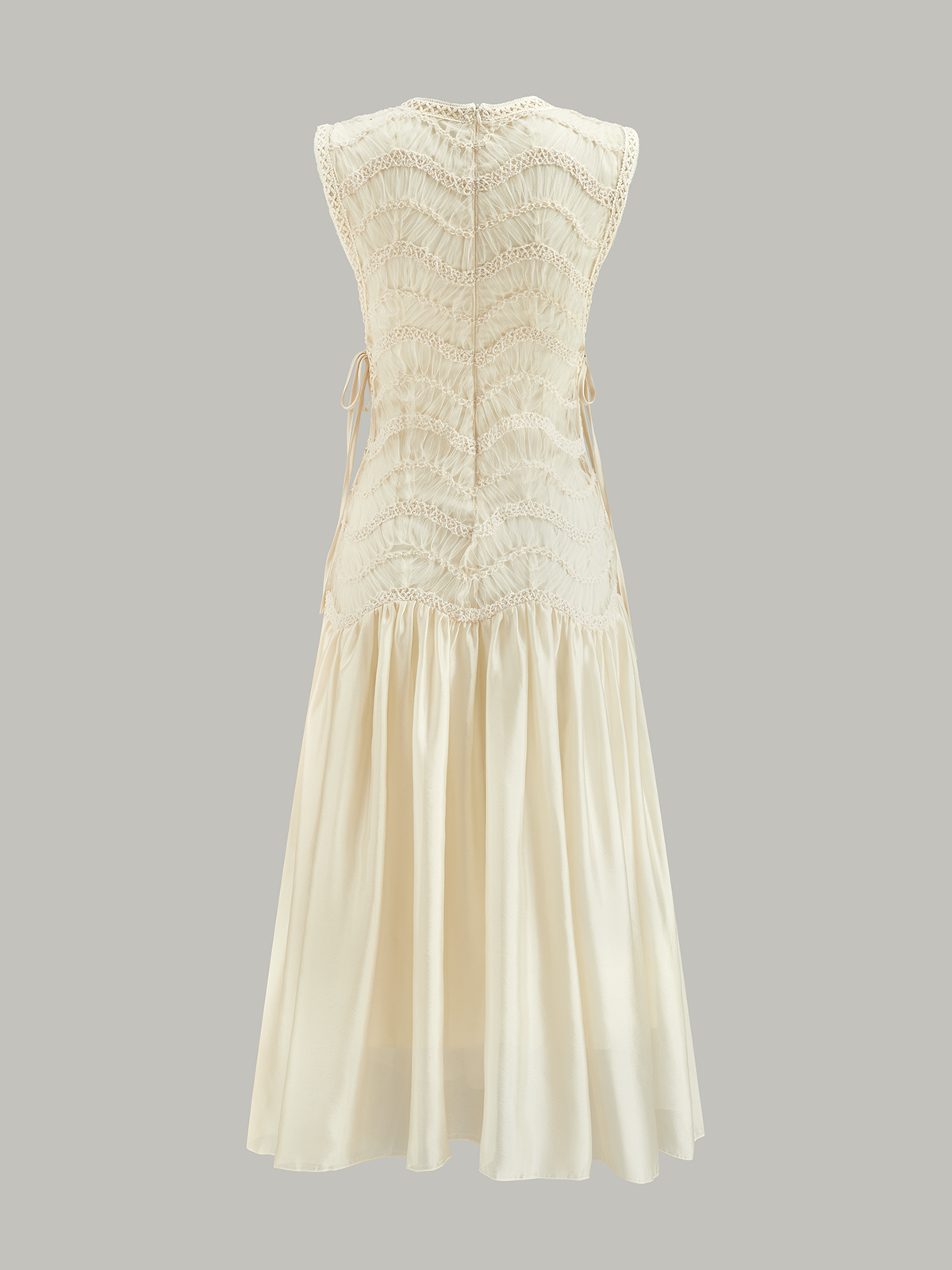 Textured Fabric Panel Tulle Dress