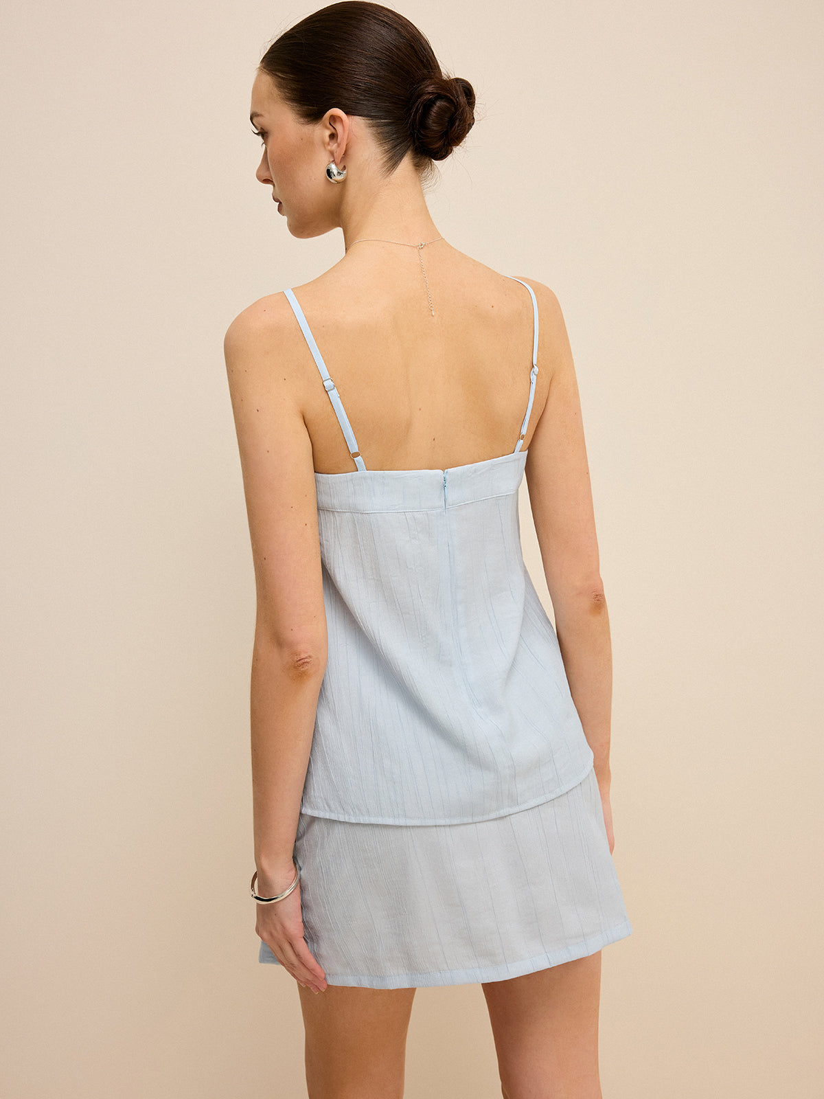 Pocketed Skirt Set with Decorative Buttons