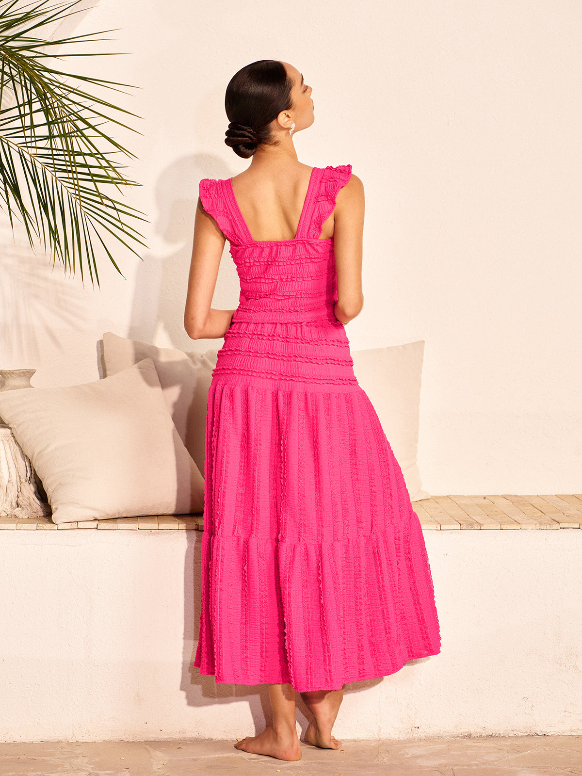 Ruched Crop Top And Maxi Skirt Set