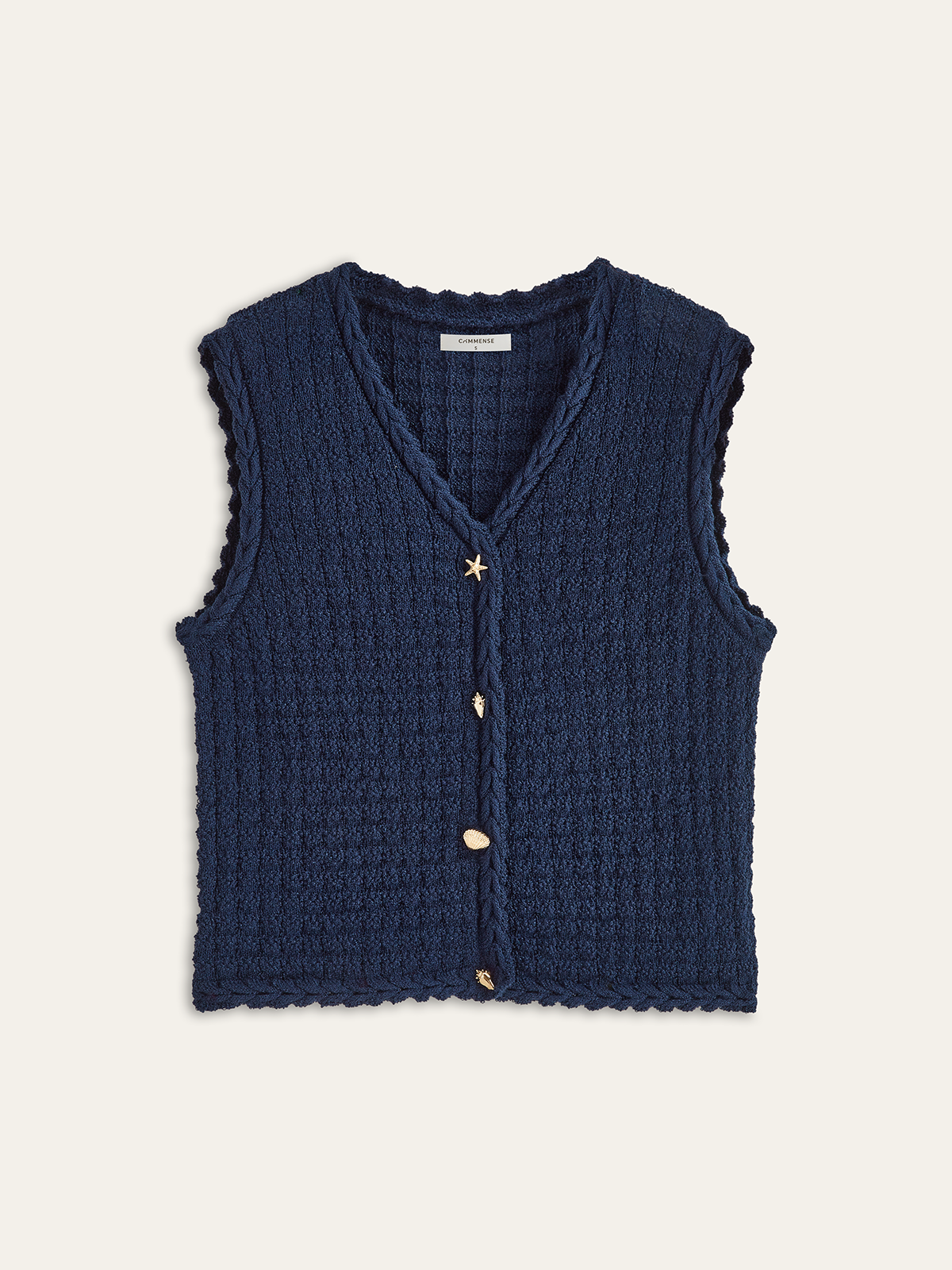 Sleeveless V-Neck Buttoned Vest