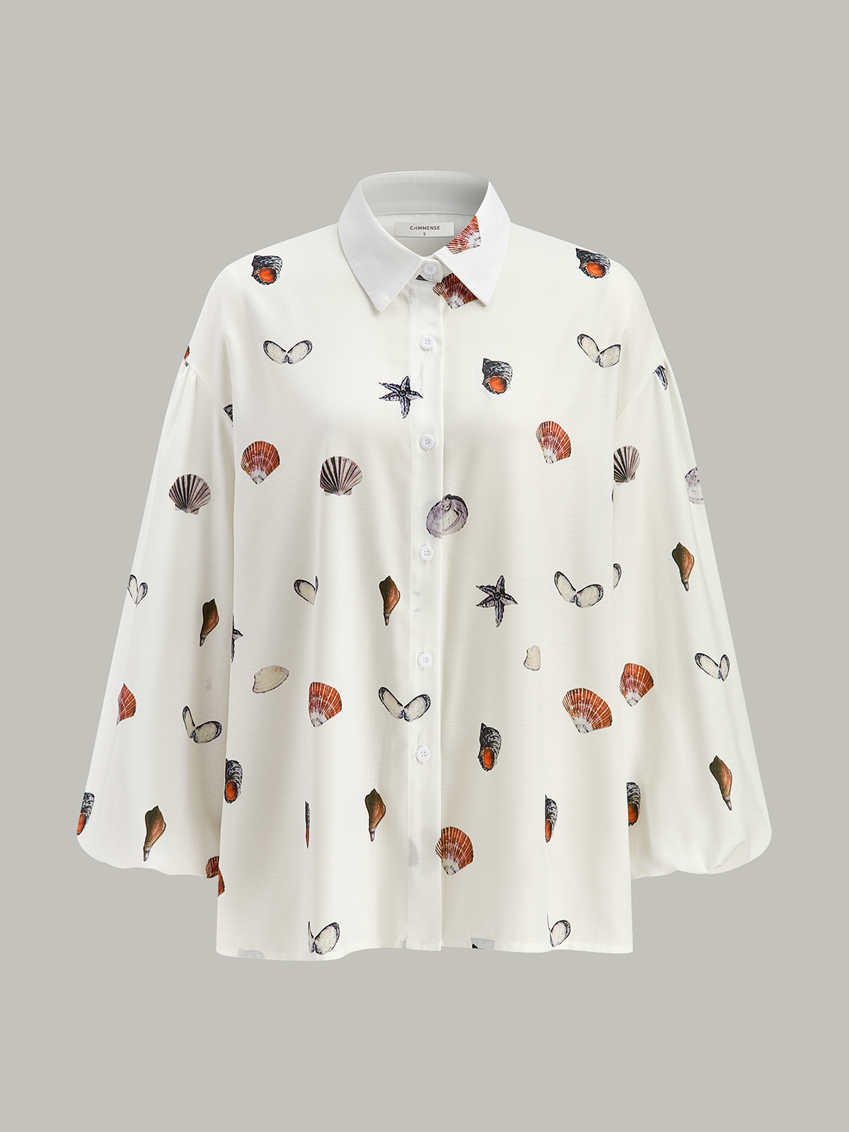 Belted Seashell Print Romper