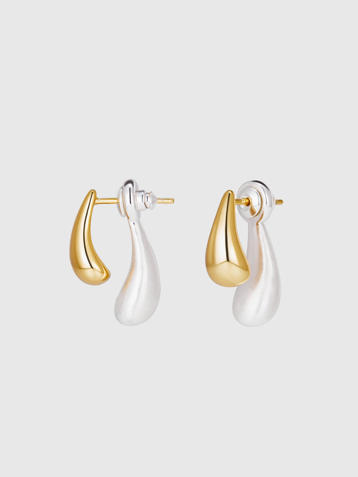 Two-Tone Water Drop Earrings