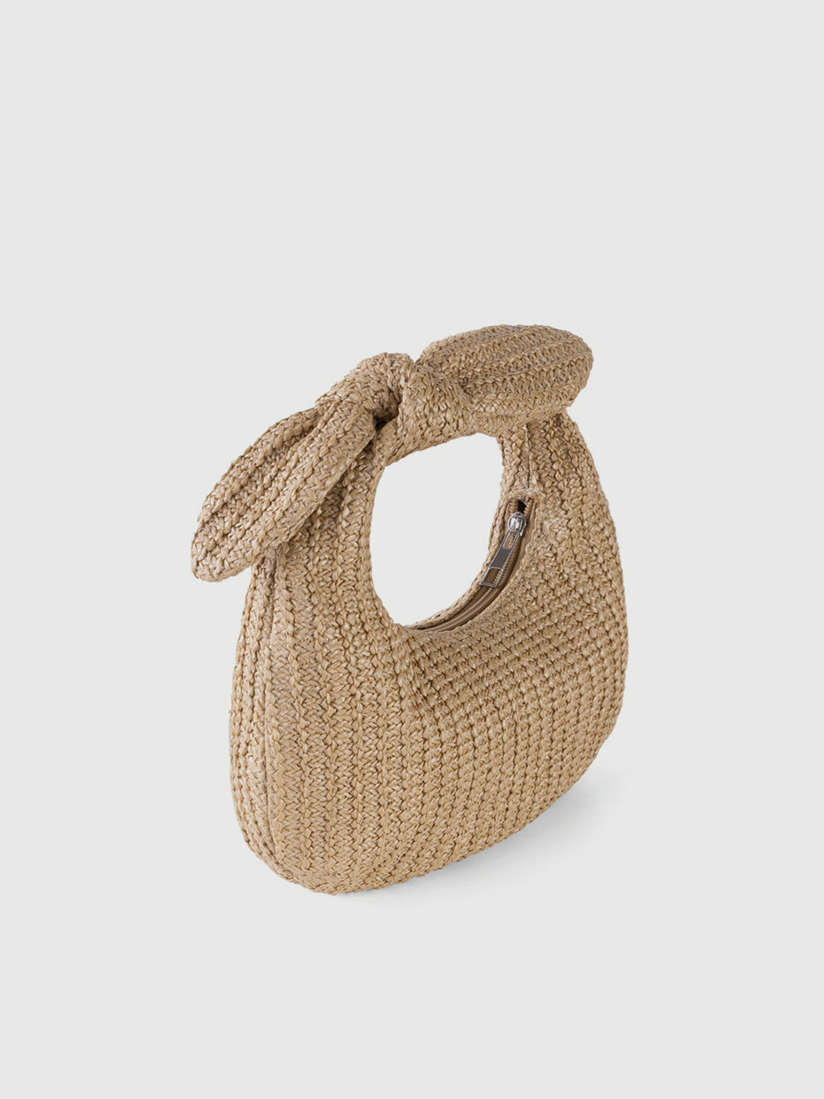 Knot Detail Straw Bag