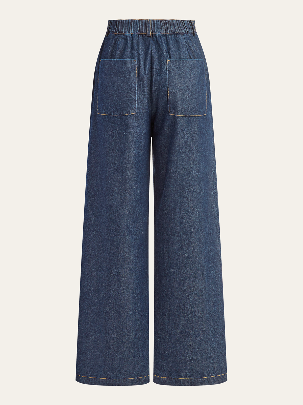 High-Waisted Wide-Leg Denim Pants
