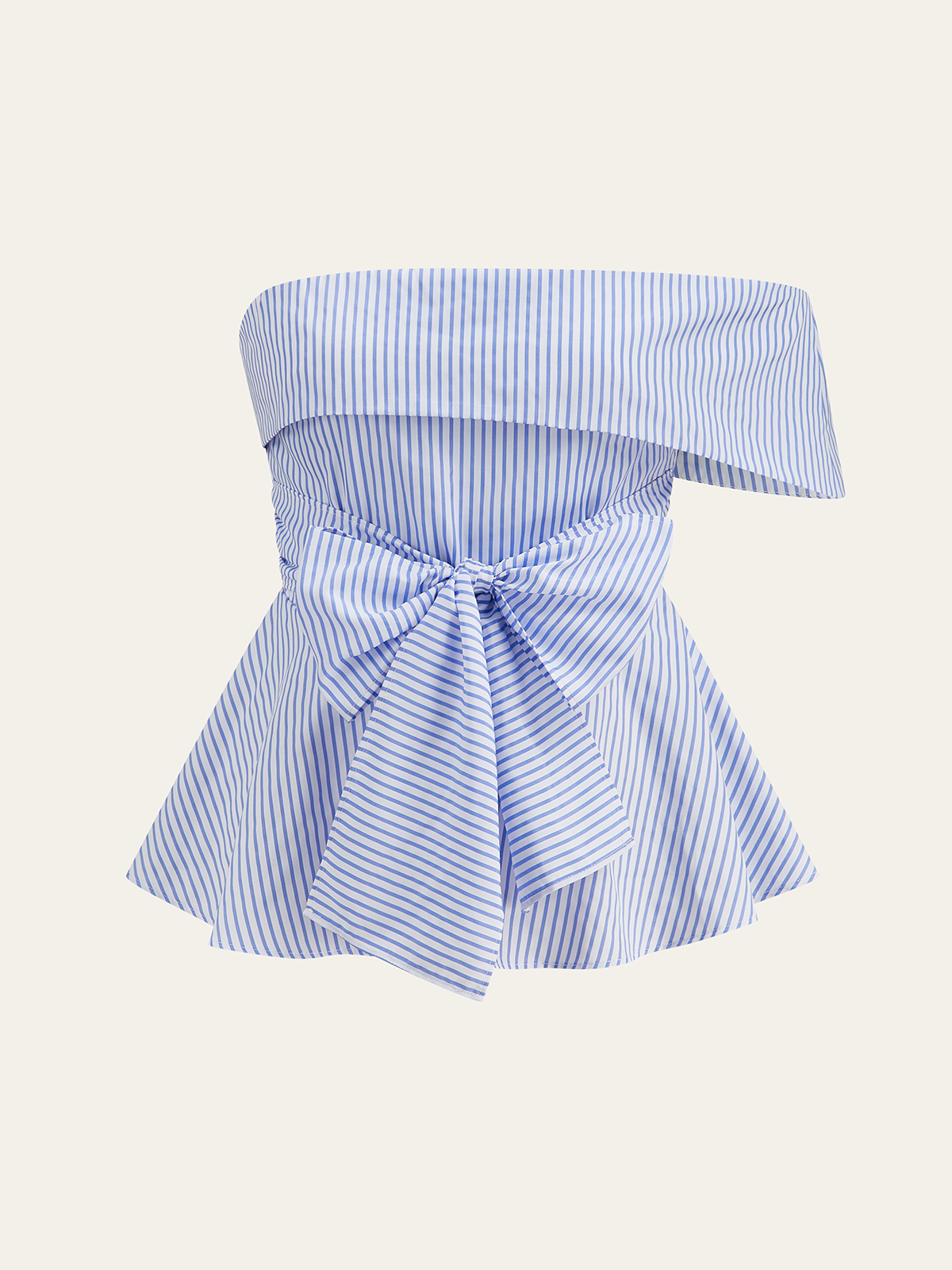 Off-Shoulder Striped Bow Tie Top
