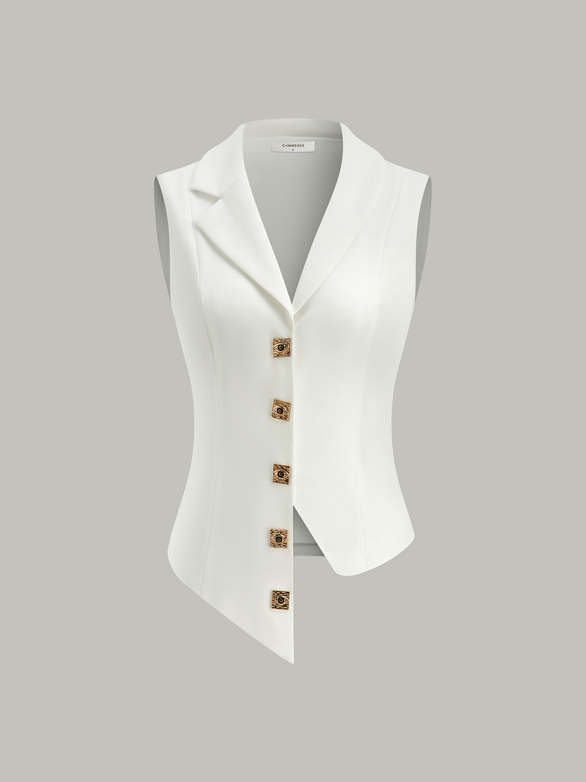 Asymmetrical Button-Front Vest