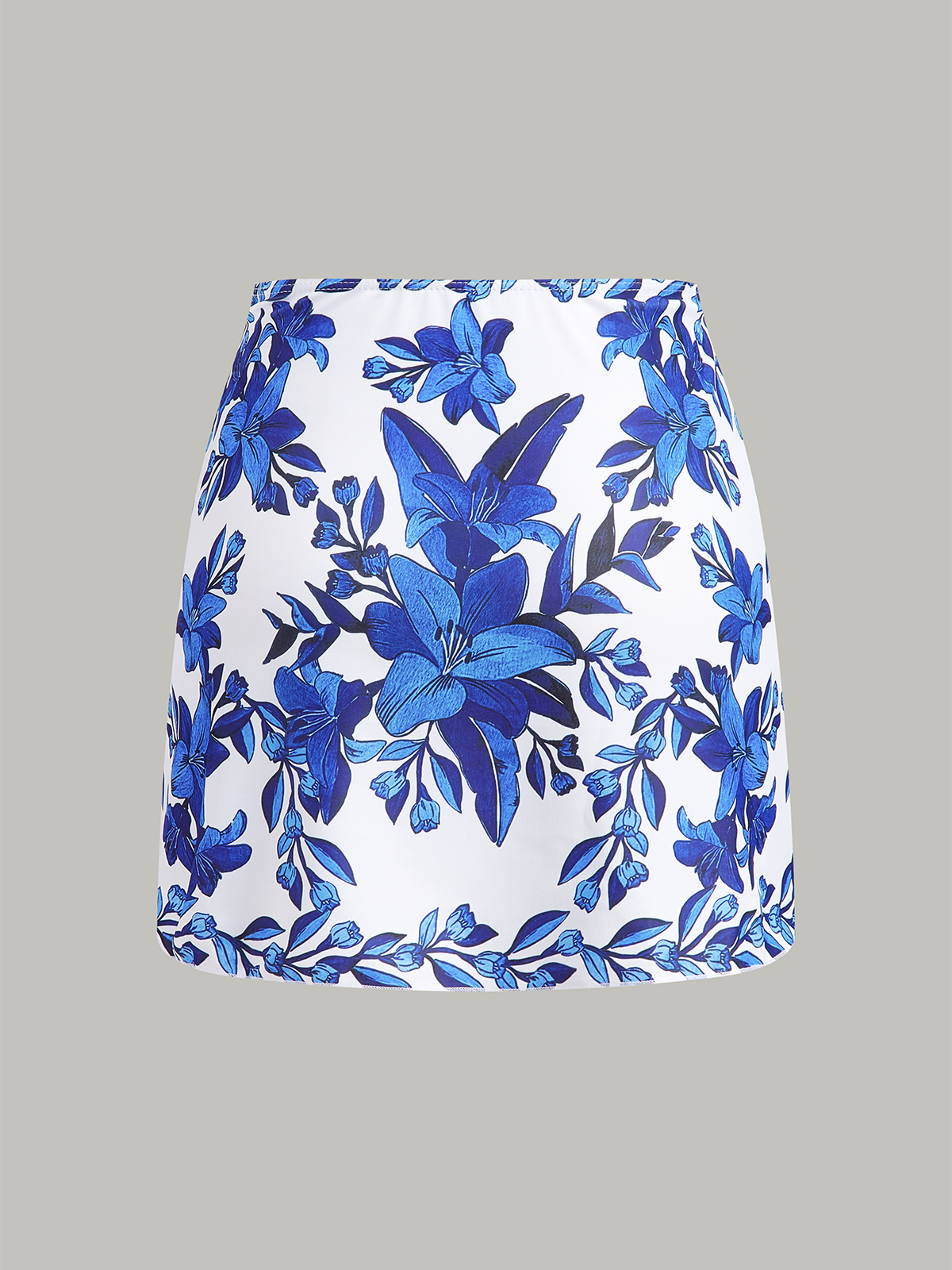 Floral Print Back Tie One-Piece Swimsuit With Cover-Up Skirt