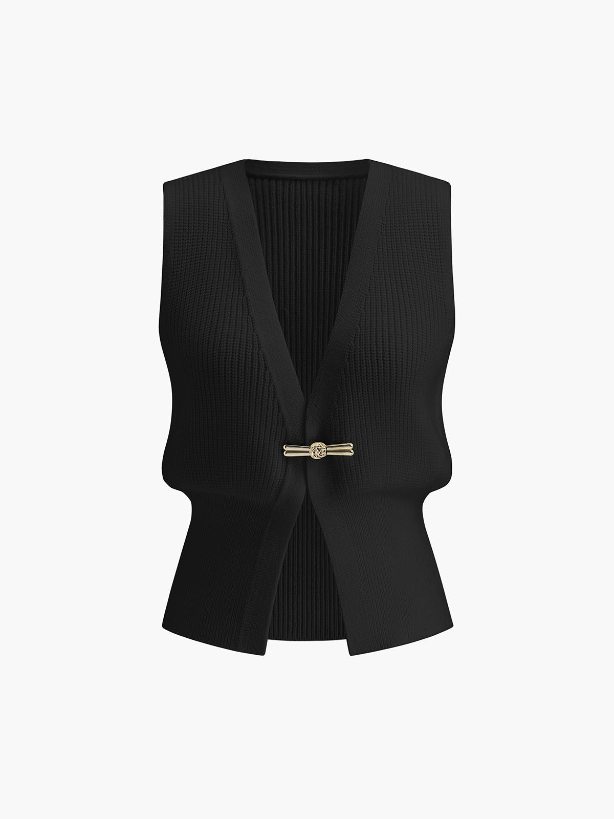 Metal Buckle Waisted Sweater Vest