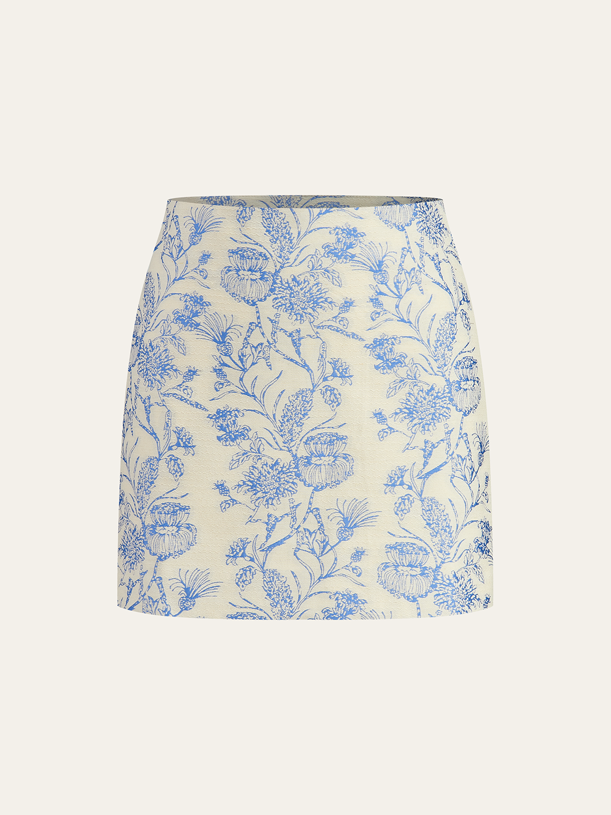 Jacquard Square-Neck Decor-Pockets Skirt Set