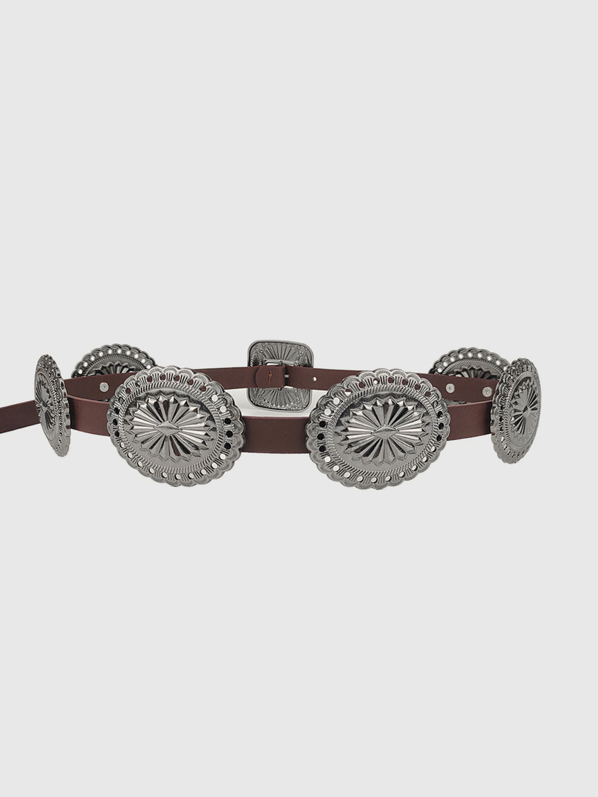 Vintage Concho Buckle Leather Belt