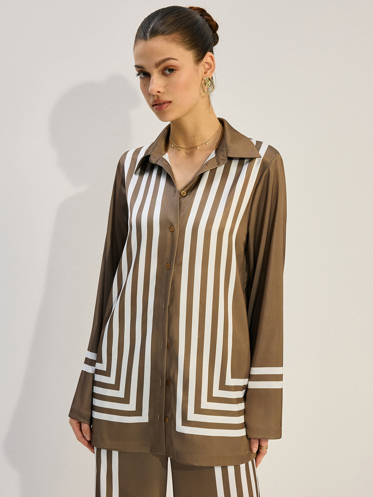 Striped Satin Shirt