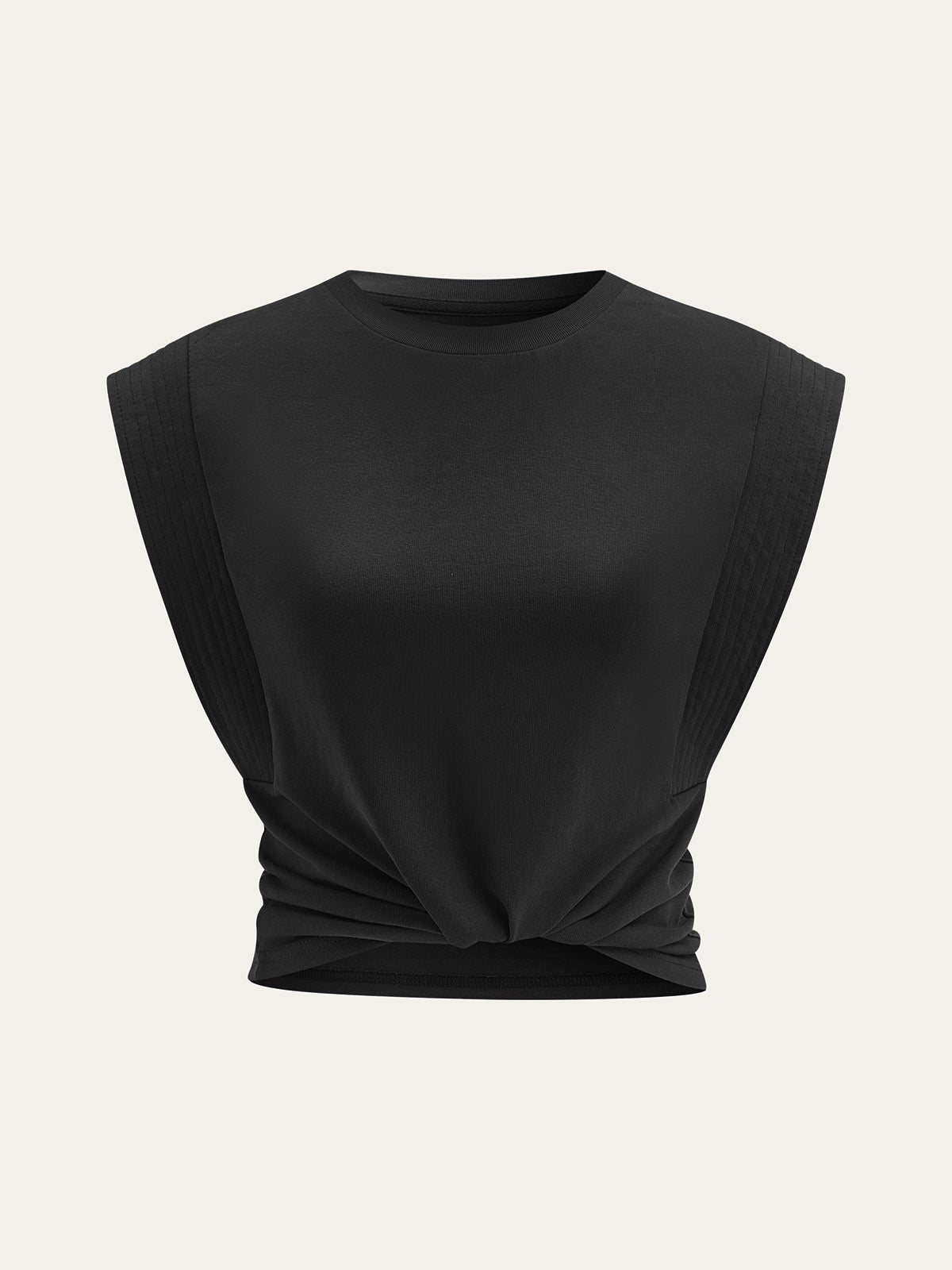 Solid Pleated Sleeveless Top
