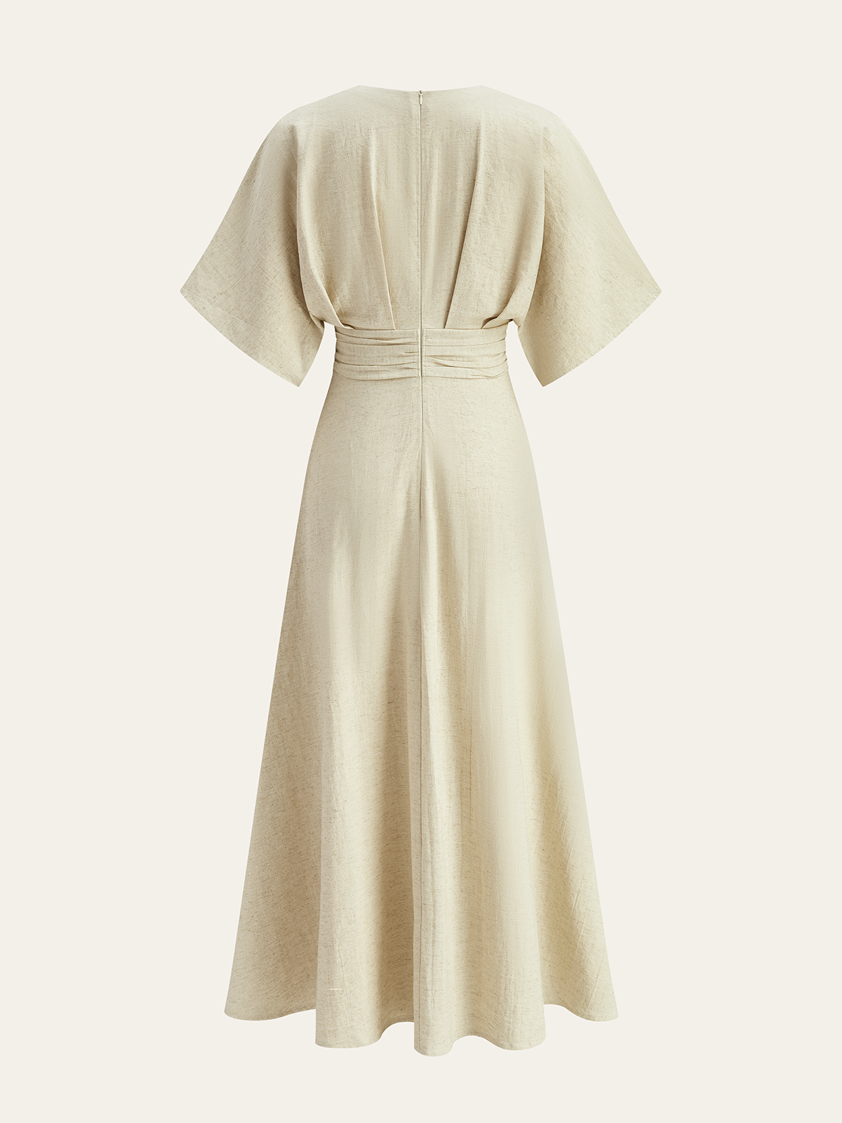 Metal Decor Ruched Midi Dress