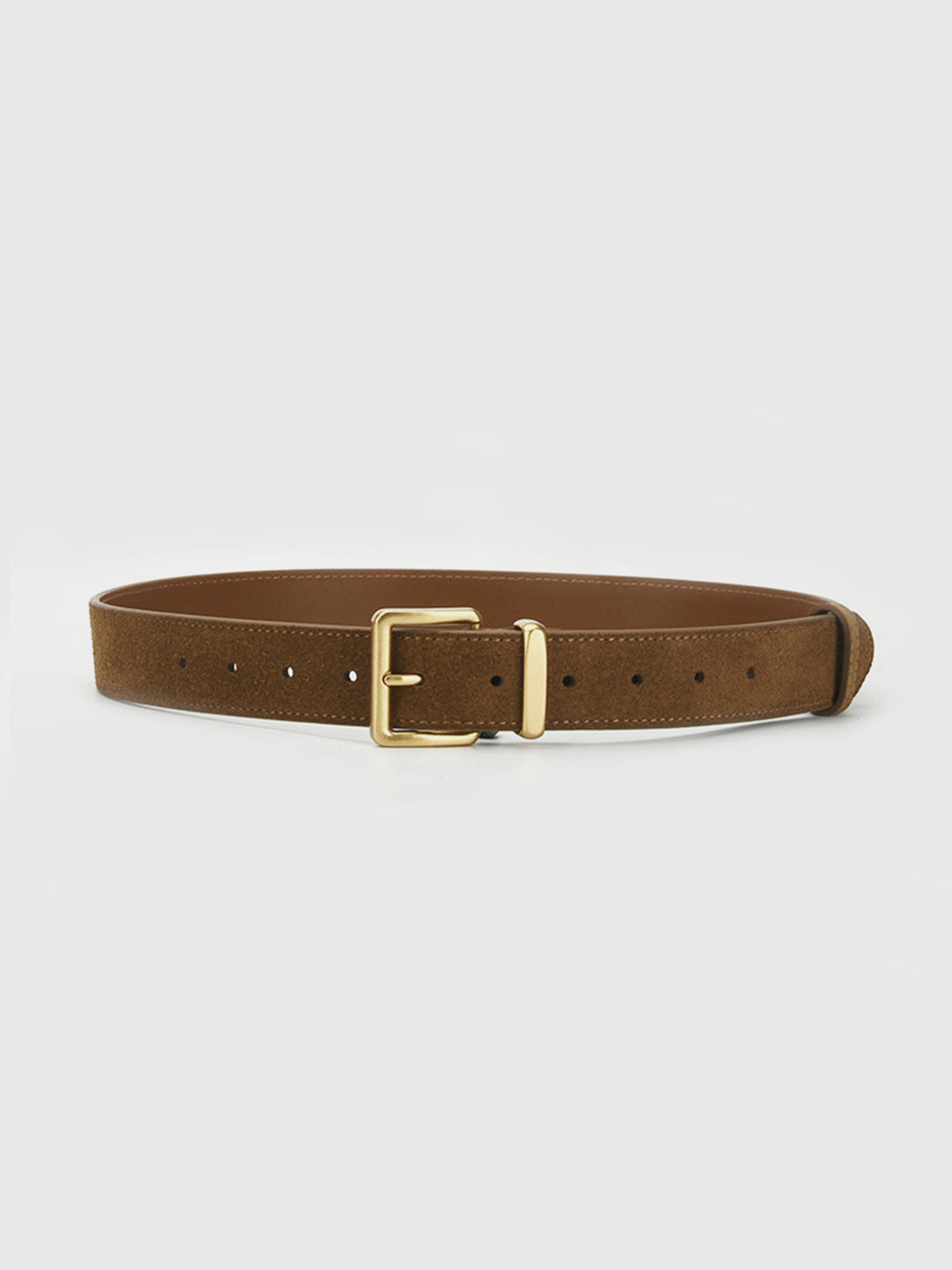 Golden Buckle Suede Belt