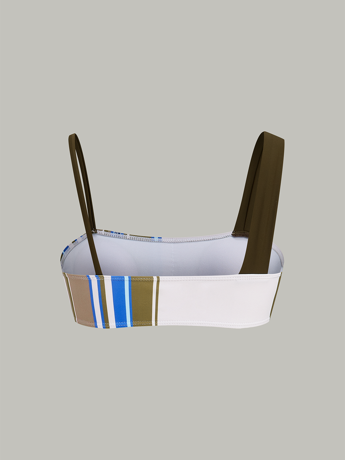 Color-Block Striped Bikini Top