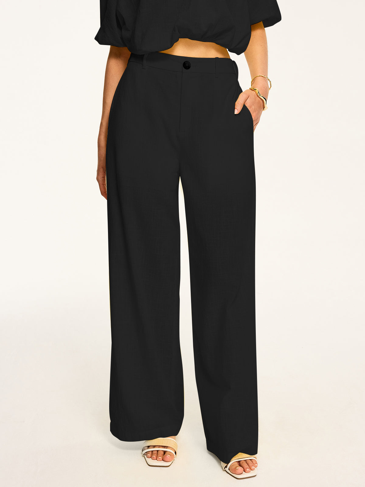 High-Waisted Wide-Leg Pants
