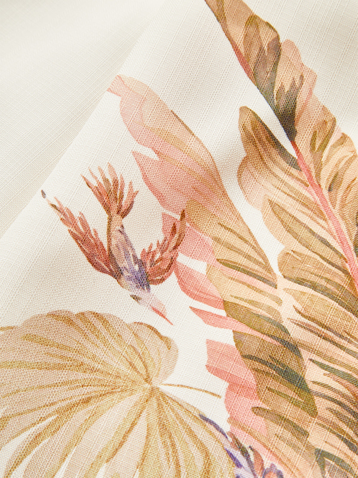 Belted Tropical Print High-Waist Shorts