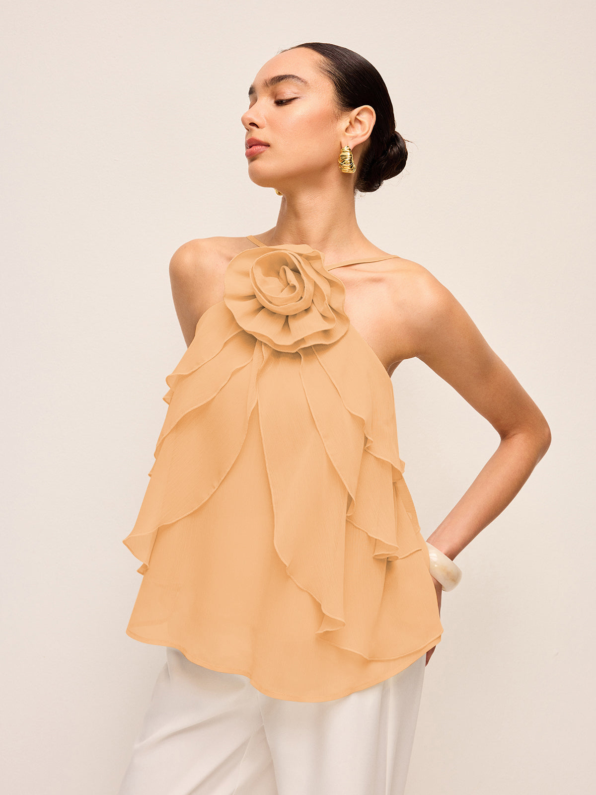 Floral Ruffle Halter Top