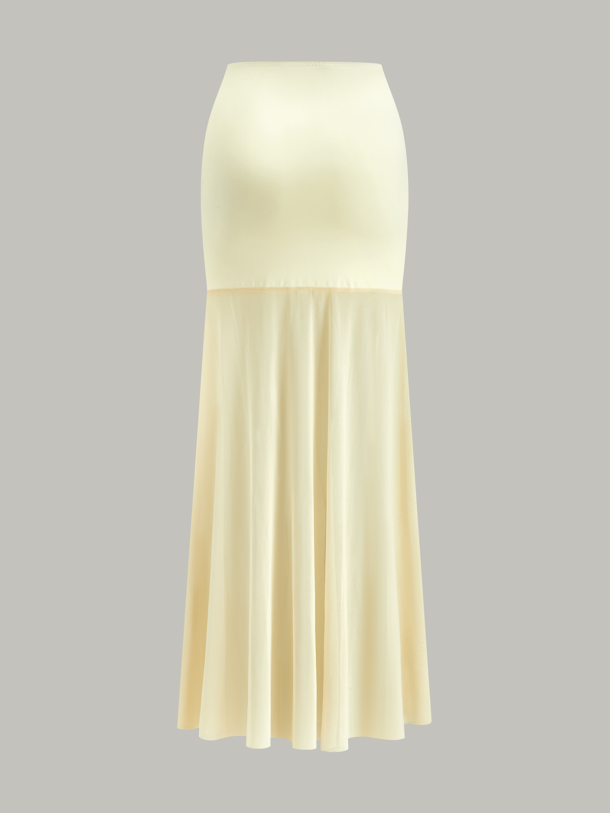 Halter Neck Crop Top and Mesh Paneled Skirt Set