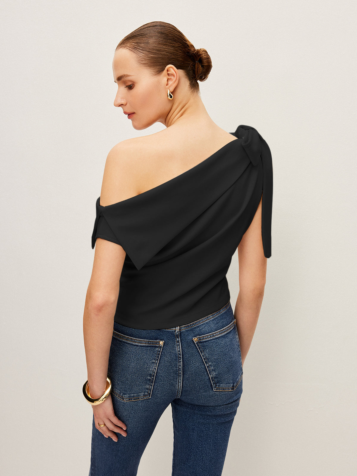 One-Shoulder Top With Bow Detail