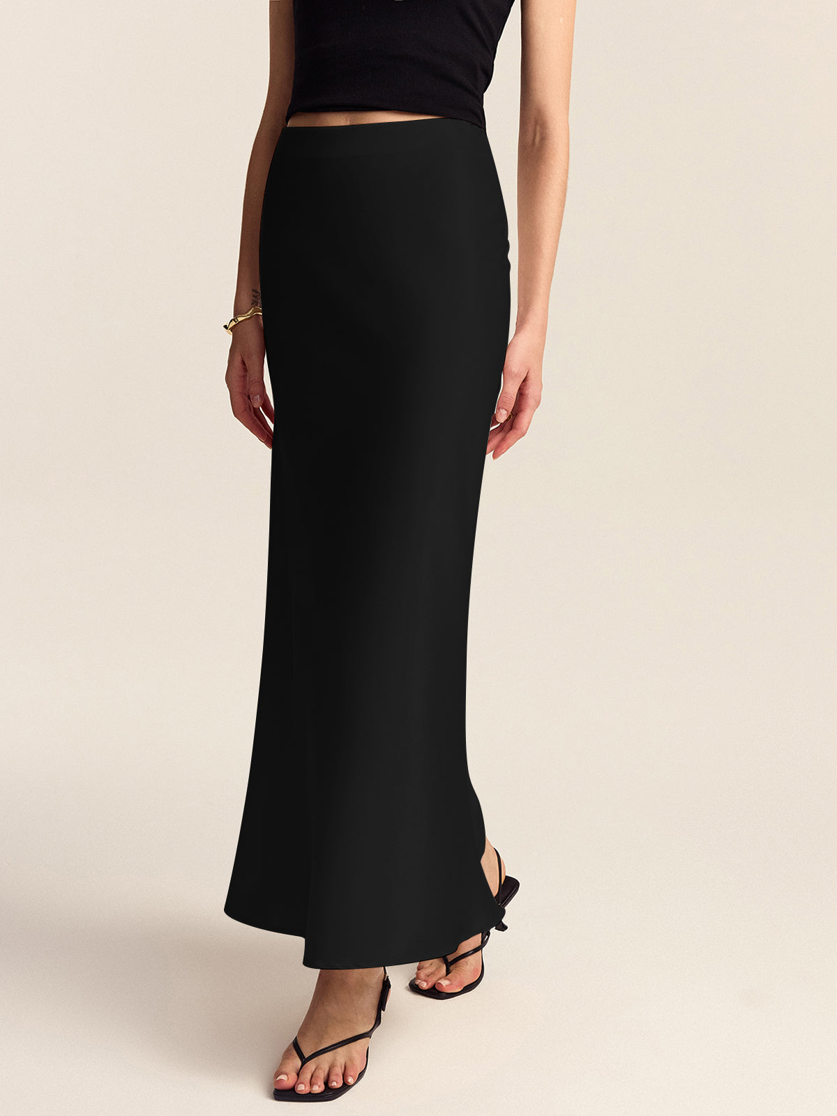 Satin Mermaid Midi Skirt