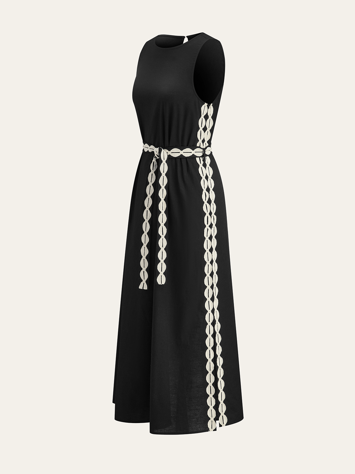 Contrast Trim Maxi Dress